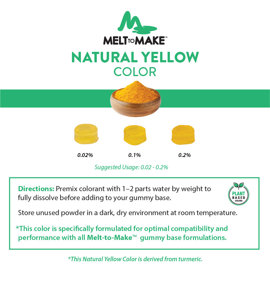 
                  
                    340 g (12 oz) Melt-to-Make™ Natural Yellow Color
                  
                
